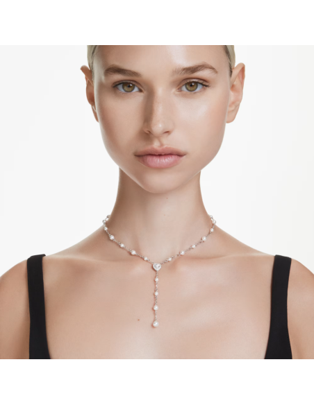 Collana Swarovski Ariana Grande: cuore bianco, lusso ed eleganza in placcatura rodio