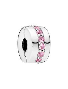 PANDORA CLIP CON ZIRCONI ROSA ARGENTO