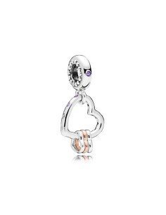 Charme De Coração Pandora Rose Prata, as últimas ofertas em Pandora joalharia