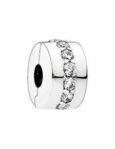 Pandora Clip Prata Transparente Zirconia, as últimas ofertas em Pandora joalharia
