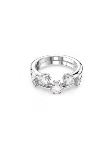 Anillo Constella Conjunto 2 Talla redonda, Blanco, Baño de rodio