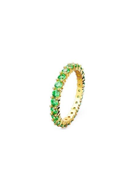 Swarovski Matrix Ring, rund, grün, rhodiniert.