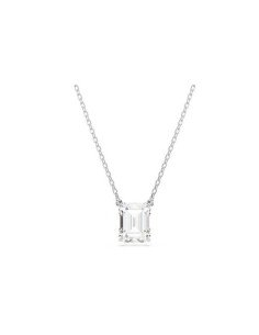 Swarovski Stilla Pendant - Rhodium Plated Octagonal Elegance | Samparfums.es