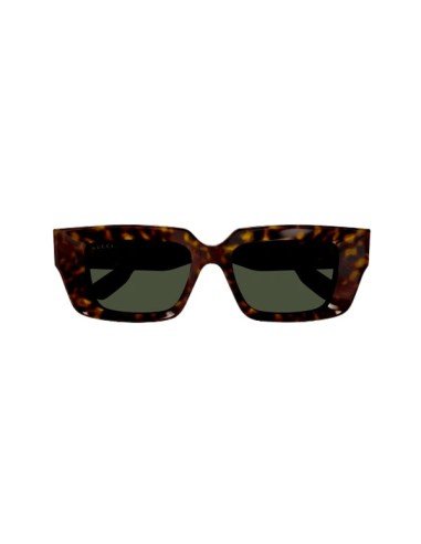 Gucci Sonnenbrille rechteckige Sonnenbrille havanna grüne Gläser Eleganz & UV-Schutz