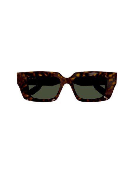 Gucci Sonnenbrille rechteckige Sonnenbrille havanna grüne Gläser Eleganz & UV-Schutz