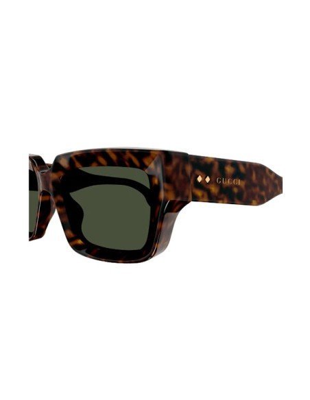 Gucci Sonnenbrille rechteckige Sonnenbrille havanna grüne Gläser Eleganz & UV-Schutz