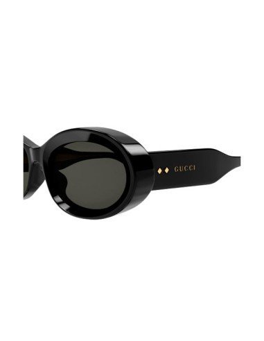 Lunettes de soleil Gucci rondes et noires avec touches d'or : élégance et luxe intemporels