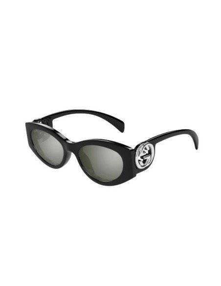 Óculos de sol Gucci para mulher rectangulares pretos e cinzentos, proteção UVA/UVB e estilo