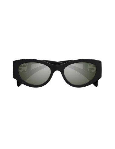 Lunettes de soleil Gucci pour femme, rectangulaires, noires et grises, protection UVA/UVB et style