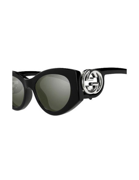Óculos de sol Gucci para mulher rectangulares pretos e cinzentos, proteção UVA/UVB e estilo