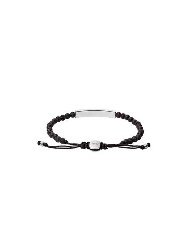 Fossil-Lavastein-Armband mit Plakette, zeitlose Eleganz und Stil