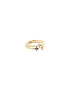 Anel em ouro multicolorido Agatha Paris Beloved: Elegância de primavera com zircónias