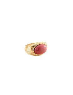Anel largo Agatha Rhodonite em ouro Petra: sofisticação e estilo parisiense