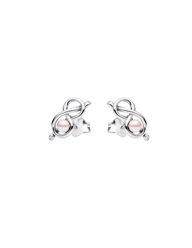 Pandora infinity knot earrings: silver elegance with sparkling stones