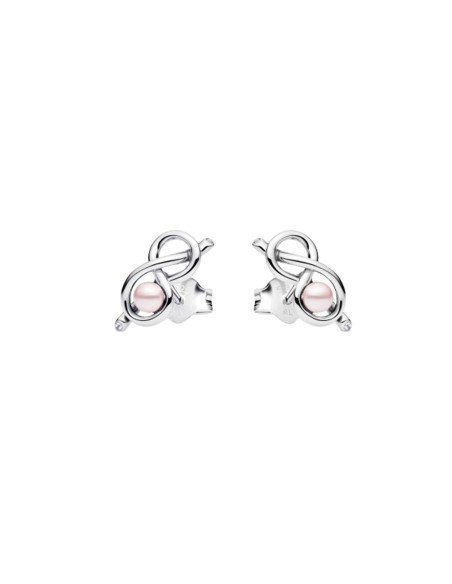 Pandora infinity knot earrings: silver elegance with sparkling stones