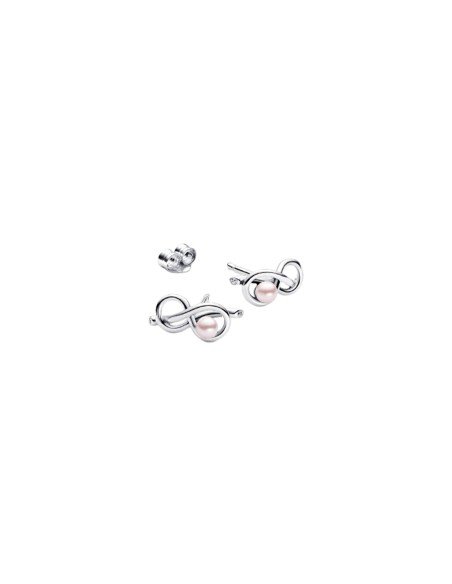 Orecchini Pandora a nodo infinito: eleganza in argento con pietre scintillanti