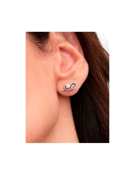 Pandora infinity knot earrings: silver elegance with sparkling stones