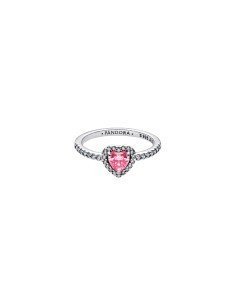 ANELLO PANDORA A CUORE ROSA RIALZATO 2