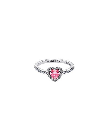 Pandora Raised Pink Heart Ring: elegance and romanticism with an enveloping sparkle