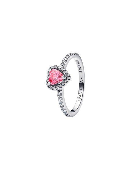 Pandora Raised Pink Heart Ring: elegance and romanticism with an enveloping sparkle