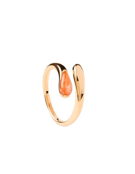 PDPAOLA Kalia Sunstone Ring: elegance and luxury in sterling silver and 18K gold