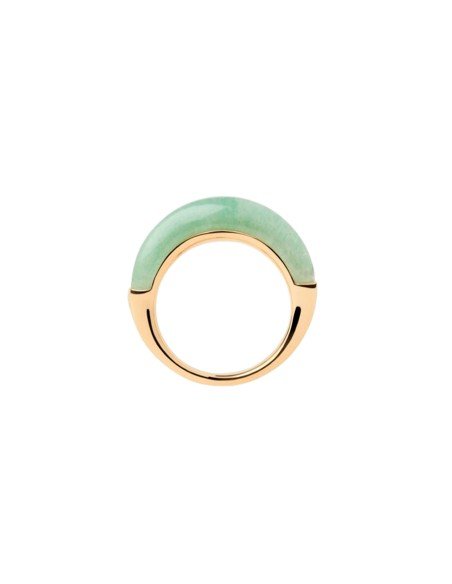PDPAOLA Ring Aventurin Grün Nami aus 18k vergoldetem recyceltem Silber