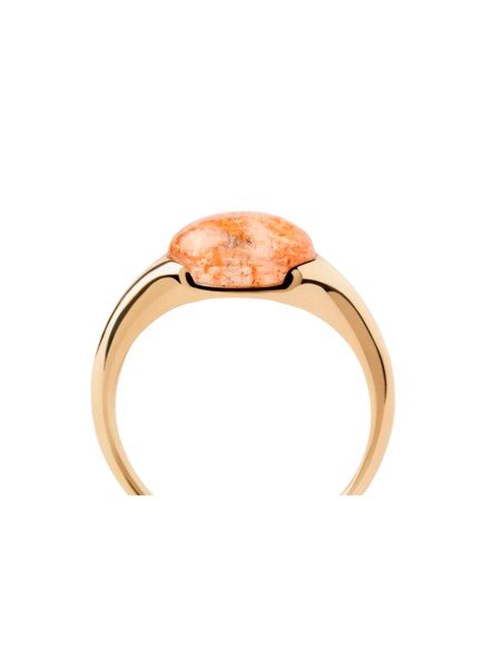 PDPAOLA Bay Sunstone Ring : Élégance en argent sterling 925 et en or 18 carats avec une touche de luxe