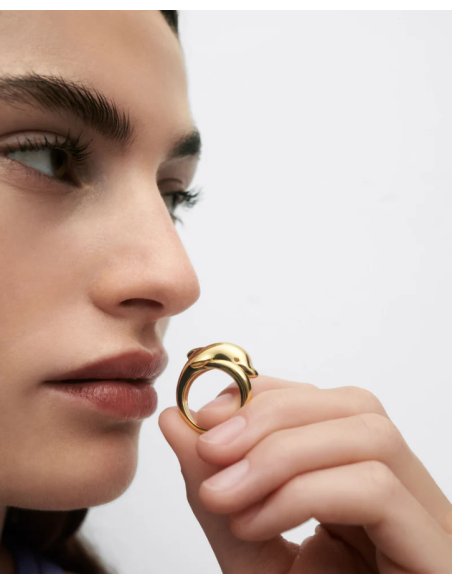 Anillo Dolphin PDPAOLA: elegancia sostenible en plata y piedras preciosas