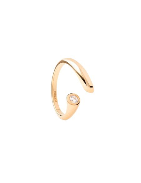 Anel Caramelle da PdPaola: elegância sustentável em ouro de 18k e zircónias