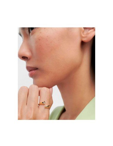 Bague Caramelle de PdPaola : élégance durable en or 18 carats et zirconias