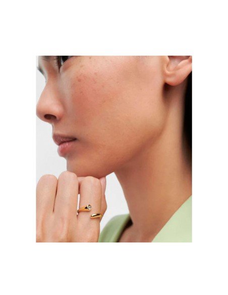Bague Caramelle de PdPaola : élégance durable en or 18 carats et zirconias