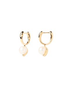 La Perla PDPAOLA Pearl Hoop Earrings: Timeless elegance in recycled silver with pearl