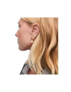 La Perla PDPAOLA Pearl Hoop Earrings: elegância intemporal em prata reciclada com pérola 2