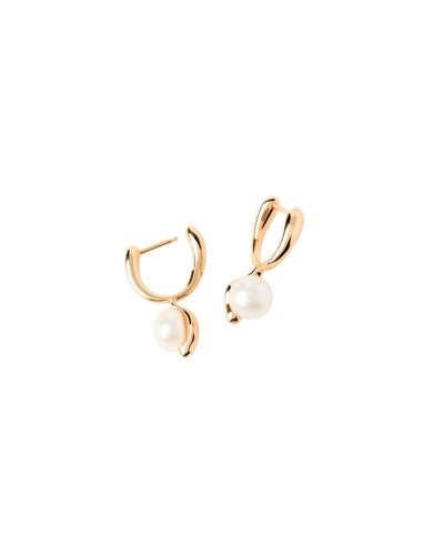 La Perla PDPAOLA Pearl Hoop Ears : Elégance intemporelle en argent recyclé avec perle