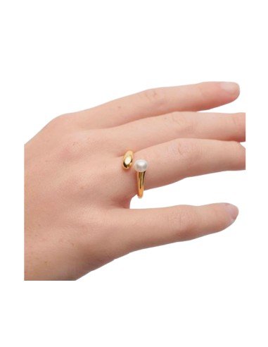 Anillo La Perla de PDPAOLA: elegancia y sostenibilidad en plata reciclada y oro 18k