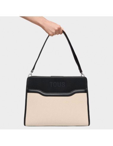 Bolso Tous Shopper mediano negro Audree Canvas: elegancia y funcionalidad modernas