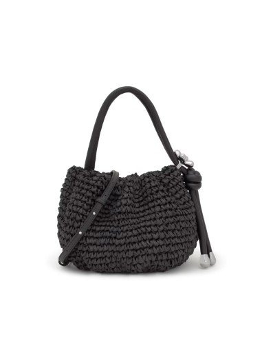 Tous Daisy bowler de ráfia preta: estilo sustentável e versatilidade elegante