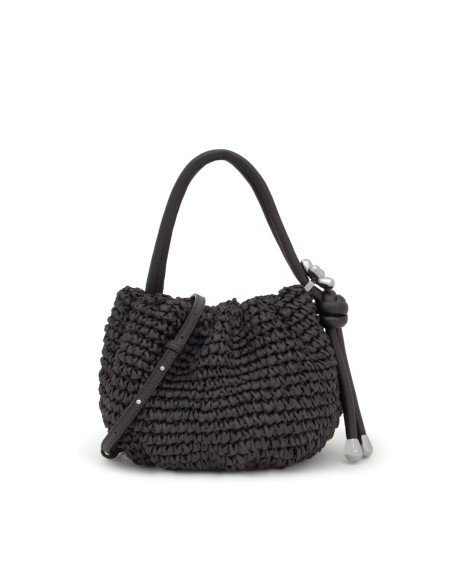 Bombetta in rafia nera di Tous Daisy: stile sostenibile e versatilità elegante