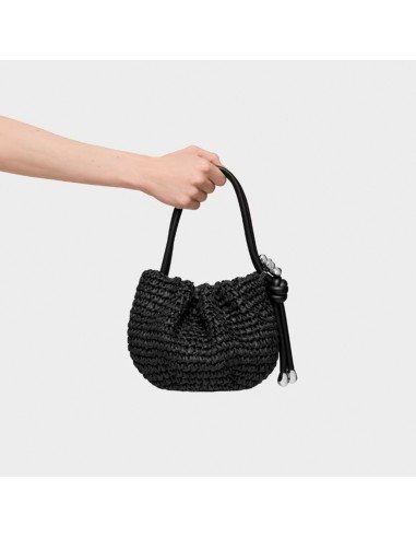 Tous Daisy black raffia bowler: sustainable style and elegant versatility