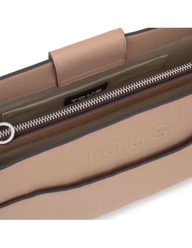 Tous Audree Saffiano bag : élégance et fonctionnalité dans une couleur taupe sophistiquée