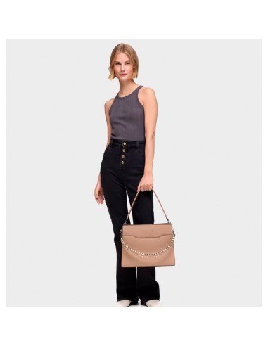 Tous Audree Saffiano bag : élégance et fonctionnalité dans une couleur taupe sophistiquée