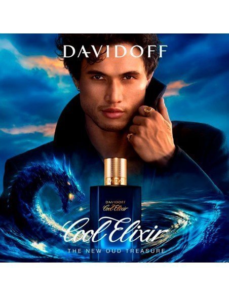 Davidoff Cool Elixir: modern and elegant masculine fragrance with notes of oud and lavandin.