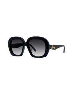 Occhiali da sole Loewe: design geometrico in acetato nero lucido, con lenti grigio organico