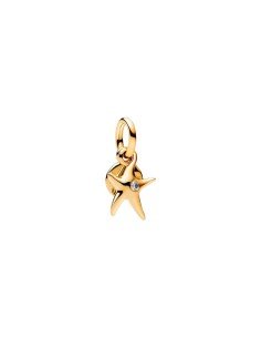 Pandora Shine Charm Doppelanhänger, marine Eleganz in 14k Gold und Zirkonia