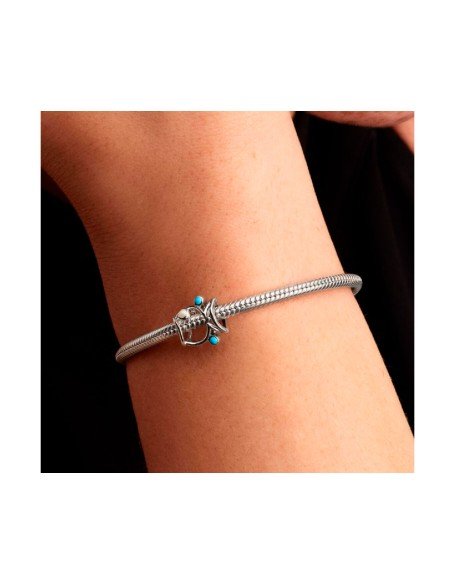 Pandora Filigree Fish Charm: Eleganz in Silber mit lebendigen Emaille-Details