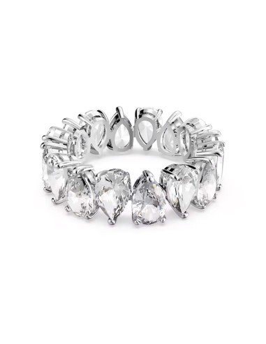 Anello Vittore Swarovski: eleganza e brillantezza nel taglio a pera, bianco e rodiato