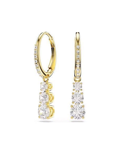 Boucles d'oreilles Swarovski Stilla Attract : élégance en anneau plaqué or et cristaux blancs