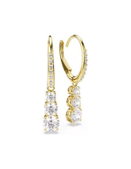 Pendientes Swarovski Stilla Attract: elegancia en aro dorado y cristales blancos
