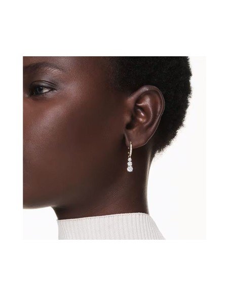 Boucles d'oreilles Swarovski Stilla Attract : élégance en anneau plaqué or et cristaux blancs