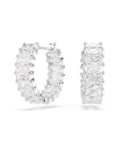Swarovski Matrix Ohrringe - moderne Eleganz in Weiß, rhodiniert und mit Zirkonia